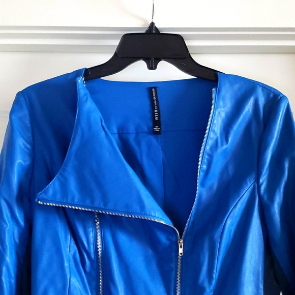 W118 by Walter Baker Blue Faux Leather Jacket - Picture 3 of 5